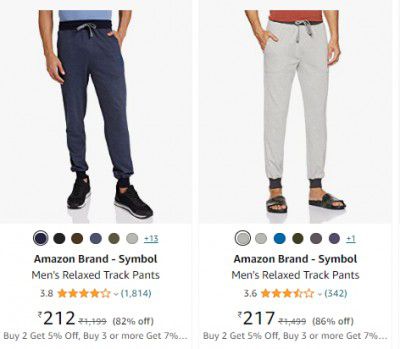 Amazon Brand Men's Track Pants minimum 80% off