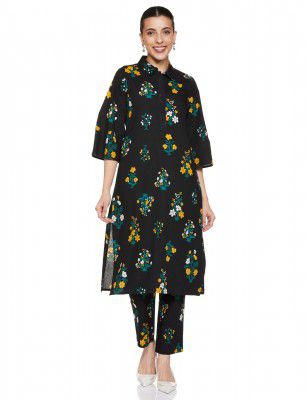 Amazon Brand - Myx Women Printed Kurta and Pant set in Cotton