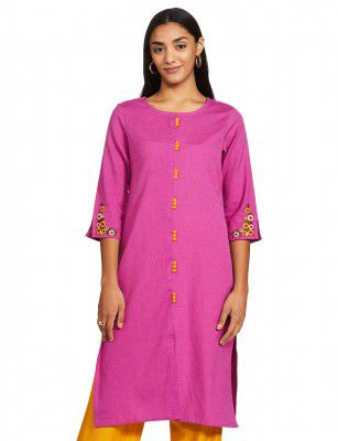 Amazon Brand - Myx Women's Cotton Blend Regular Kurti