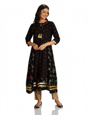 Amazon Brand - Myx Women's Khari Print Regular Printed Kurta in Rayon (Available in Plus Sizes)