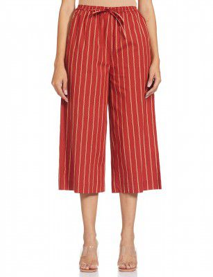 Amazon Brand - Myx Women's Loose Fit Cotton Flared Palazzo