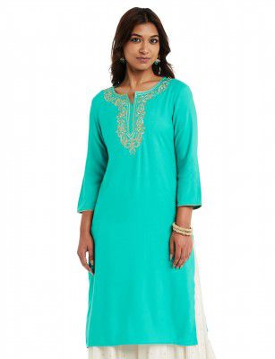 Amazon Brand - Myx Women's Rayon Regular Fit Casual Kurta