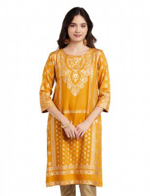 Amazon Brand - Myx Women's Rayon Regular Fit Casual Kurta