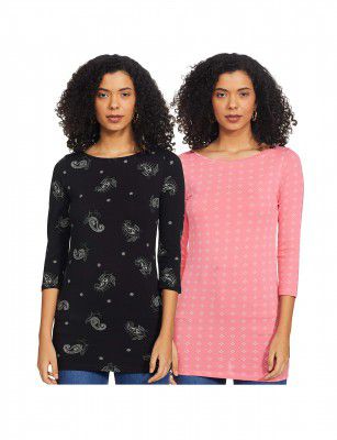 Amazon Brand - Myx Women's Slim Fit T-Shirt (Pack of 2)
