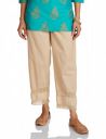 Amazon Brand - Myx Women's Straight Cotton Relaxed Fit Palazzo with Lace...