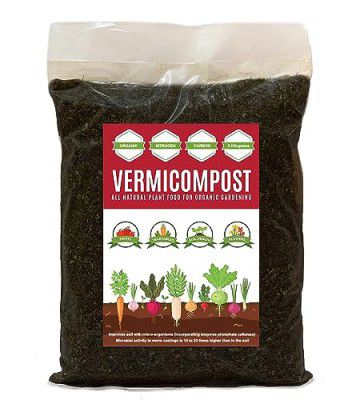 Amazon Brand Nalla Organic Pure Vermicompost Manure Fertilizer 200 Grams for Plants