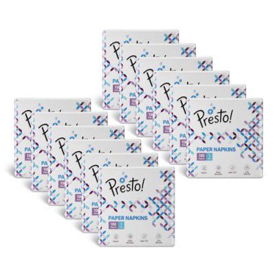 Amazon Brand - Presto! 1 Ply Tissue Paper Napkin pack of 12