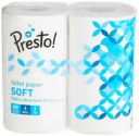 Amazon Brand - Presto! 2 Ply Toilet Tissue Paper, 100% Natural virgin paper - Pack of 4 (400 Pulls per Roll)...