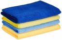 Amazon Brand - Presto! 88% Polyester / 12% Polyamide Microfiber Cloth in Multi Color GSM -340 (4pcs Set) Variant 1- Orange, Light Blue, Yellow, Blue...