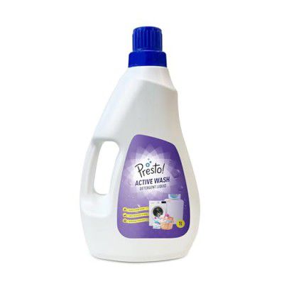Amazon Brand - Presto! Active Wash Detergent Liquid 1L |Tough on Stains, Gentle on Fabrics |Colour-Safe in Bottle