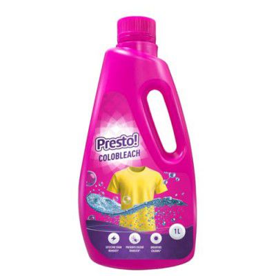 Amazon Brand - Presto! Colobleach 1L | Detergent Add-On Liquid | Effective Stain Remover | Brightens Colored Clothes