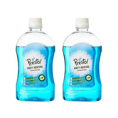 Amazon Brand - Presto ! Disinfectant Liquid - Minty Blue 500 ml X 2