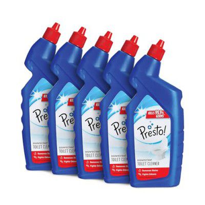 Amazon Brand - Presto! Disinfectant Toilet Cleaner - 1 L X 5 (Pack of 5) (Poly bag)