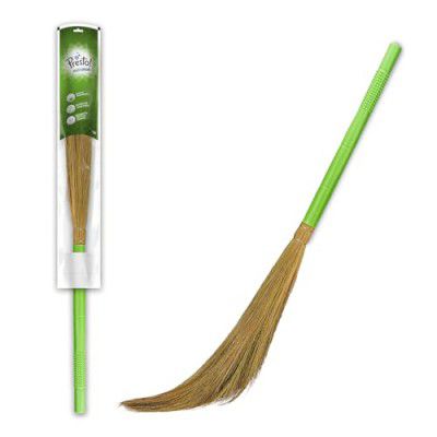 Amazon Brand - Presto! Floor Grass Broom | Pack of 1, Green