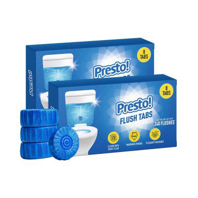 Amazon Brand - Presto! Flush Tabs | 800 Gram | 50 Gram | 8 Tabs X Pack of 2
