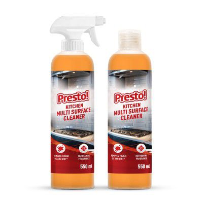 Amazon Brand - Presto! Kitchen Multi Surface cleaner | 1.1 L | 550 ml x Pack of 2