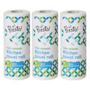 Amazon Brand - Presto! Non-Woven Reusable Kitchen Towel Roll | 50 Pulls | 150 Sheets (Pack of 3) | Size: 20 x 22 cm | White...