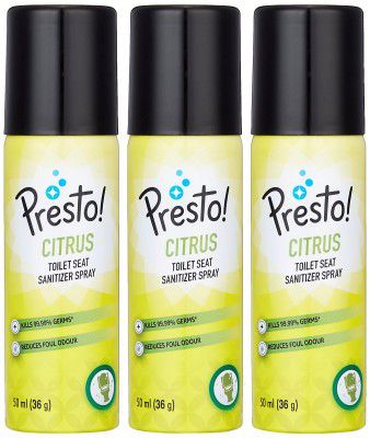 Amazon Brand - Presto! Toilet Seat Sanitizer, Citrus, 50 ml, Pack of 3
