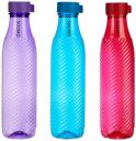 Amazon Brand - Solimo 1 Lt Water Bottle | Multicolor | Set of 3 (Twist)...