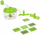 Amazon Brand - Solimo 10-in-1 Manual Food Processor Atta Maker, Vegetable Chopper, Slicer and Grater (Silver)...
