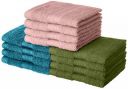 Amazon Brand - Solimo 100% Cotton 12 Piece Towel Set, 500 GSM (Turquoise Blue, Olive Green and Baby Pink)...