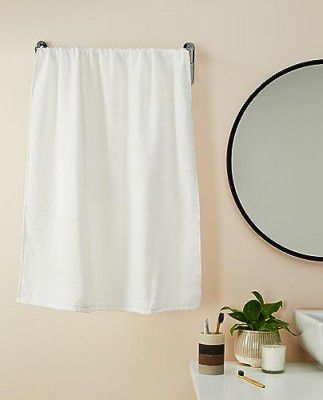 Amazon Brand - Solimo 100% Cotton Bath Towel | Pack of 1 | Extra Large Size | 340 GSM (White)