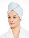 Amazon Brand - Solimo 100% Cotton Hair Towel Wrap | Set of 2 | 380 GSM (Purple + Light Blue)...