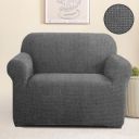Amazon Brand - Solimo 100% Jacquard Striped Design Sofa Cover | Single Seater Sofa Cover (Grey)...