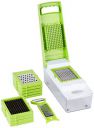Amazon Brand - Solimo 11-in-1 Stainless Steel Multipurpose Vegetable and Fruit Chopper, Green...