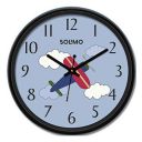 Amazon Brand - Solimo 12-inch Plastic & Glass Wall Clock - Crimson Jet (Silent Movement), Black...