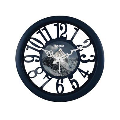 Amazon Brand - Solimo 14-inch Classic & Modern and Stylish Silent Movement Large Numbers Wall Clock - Turquoise Blue