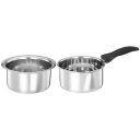 Amazon Brand - Solimo - 2 Pcs Stainless Steel Cookware Set - (Tope 18 cm, Sauce 14 cm) 2500 Liter...