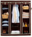 Amazon Brand - Solimo 3-Door Foldable Wardrobe, 10 Racks, Brown...
