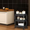 Amazon Brand - Solimo 3-Tier Stainless Steel Kitchen Trolley Rack with Wheels ...