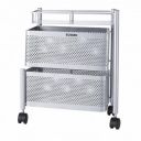 Amazon Brand - Solimo 360° Revolving Preassembled Heavy-Duty 2 Layer Square Portable Trolley with Wheels | Multipurpose Storage Racks | Books, Fruits and Vegetables (Matte,Silver)...
