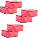 Amazon Brand - Solimo 6 Piece Non Woven Fabric Saree Cover Set, Large, Pink...