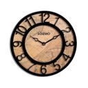 Amazon Brand - Solimo 8-inch Plastic Wall Clock/Table Clock - Map Dial (Black Frame, Quartz Movement)...