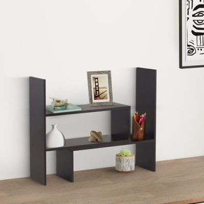 Amazon Brand - Solimo Adjustable Wood Desktop Storage Organizer Display Shelf Rack