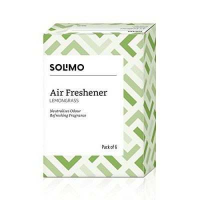Amazon Brand - Solimo Air Freshener Pocket Lemongrass, Pack of 6