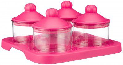 Amazon Brand - Solimo Air-Tight Dry Fruit Container Tray Set 500 ml | Set of 4