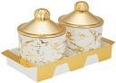 Amazon Brand - Solimo Air-Tight Dry Fruit Container Tray Set With Lid & Serving Tray, Airtight Plastic Storage Container Set 500 ml | Set of 2, White...