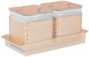 Amazon Brand - Solimo Air-Tight Dry Fruit Container Tray Set With Lid & Serving Tray, Airtight Plastic Storage Container Set 500 ml | Set of 2, Rose Gold...