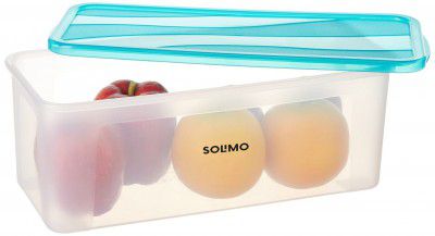 Amazon Brand - Solimo Airtight Plastic Storage Container, BPA Free, 3 Containers (4000ml), Blue