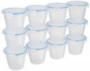 Amazon Brand - Solimo Airtight Plastic Storage Containers, Set of 12, 1L, Blue...