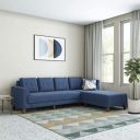 Amazon Brand - Solimo Alen 6 Seater Fabric LHS L Shape Sofa Set (Blue)...