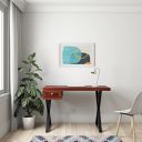 Amazon Brand - Solimo Alsike 1 Drawer Study Table with Iron Legs (Sheesham Wood, Honey Finish)...