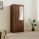 Amazon Brand - Solimo Altamore Engineered Wood 2 Door Wardrobe with Drawer and Mirror (Walnut Finish)...