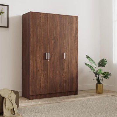 Amazon Brand - Solimo Altamore Engineered Wood 3 Door Wardrobe with Drawer (Walnut Finish)