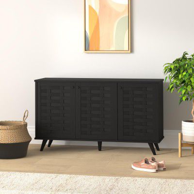 Amazon Brand - Solimo Altamore Engineered Wood 3 Door Shoe Rack (Wenge Finish)