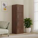 Amazon Brand - Solimo Altamore Engineered Wood 4 Tier Storage Cabinet (Walnut Finish)...
